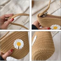 Popular Little Daisy Bucket Bag Straw Bag Girl Shoulder Messenger Bag