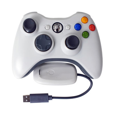 Wireless Controller จอยสติ๊กบลูทูธที่รองรับการสั่นสะเทือน Gamepad Handle พร้อมตัวรับสัญญาณ2.4G ใช้งานร่วมกับ Xbox360 Pc Color
