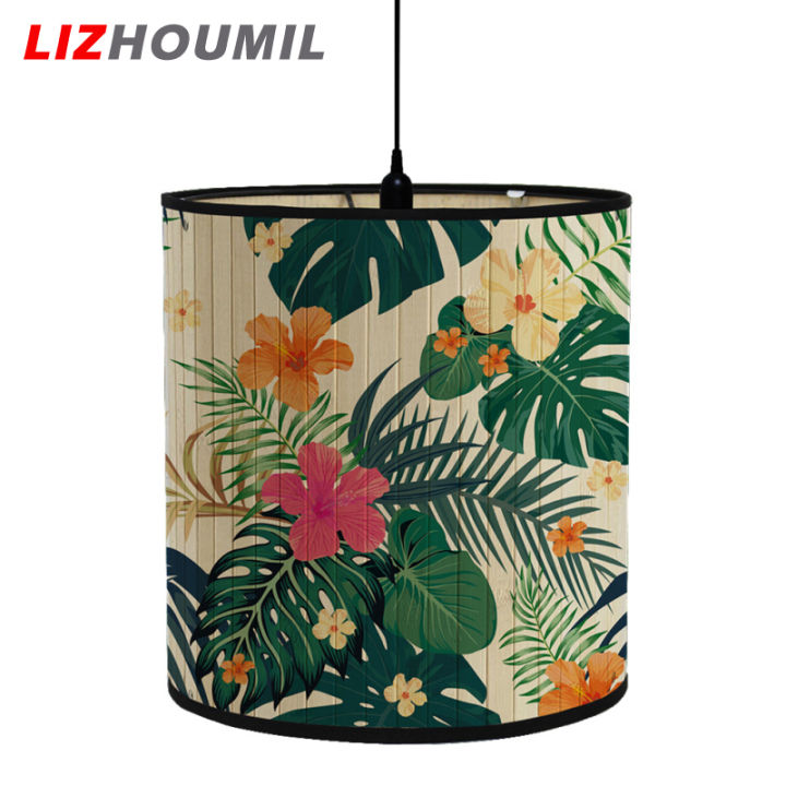 lizhoumil-เฉดสีโคมไฟไม้ไผ่ย้อนยุคพืชสีเขียวที่คลุมหลอดไฟตกแต่งบ้านสำหรับโคมไฟแสงตั้งโต๊ะพื้น