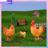 YESMILE 3/10Pcs สีสันสดใส ภูมิทัศน์ขนาดเล็ก rooste ขนาดเล็กมากๆ เรซิน ไก่ตัวผู้รูปแกะสลัก สร้างสรรค์และสร้างสรรค์ กระถางต้นไม้บอนไซ รูปปั้นไก่ขนาดเล็ก เครื่องประดับสวนนางฟ้า