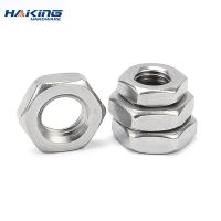 2-25pcs Steel Nut M2.5 M3 M4 M5 M6 M8 M10 M12 M14 M16 304 A2-70 Stainless Steel Flat Hex Hexagon Thin Nut Jam Nut DIN439 GB6172 Nails  Screws Fastener