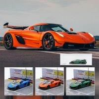 HKM 1:64 Koenigseg Jesko ชุดสะสมโมเดลรถยนต์สีส้มอัลลอยด์ของเล่นเด็กผู้ชายของเล่นในสต็อกขนาดเล็กบนจอแสดงผล