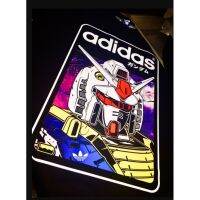 COD เสื้อยืดผ้าฝ้ายพิมพ์ลายราคาต่ำสุด!!Gundam X Adid Mens Short Sleeve Cal Graphic Printed Cotton T-shirt for Men and Women