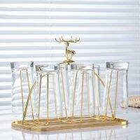 Stylish Golden Cup Holder Stand Metal for Household Living Room Organizer