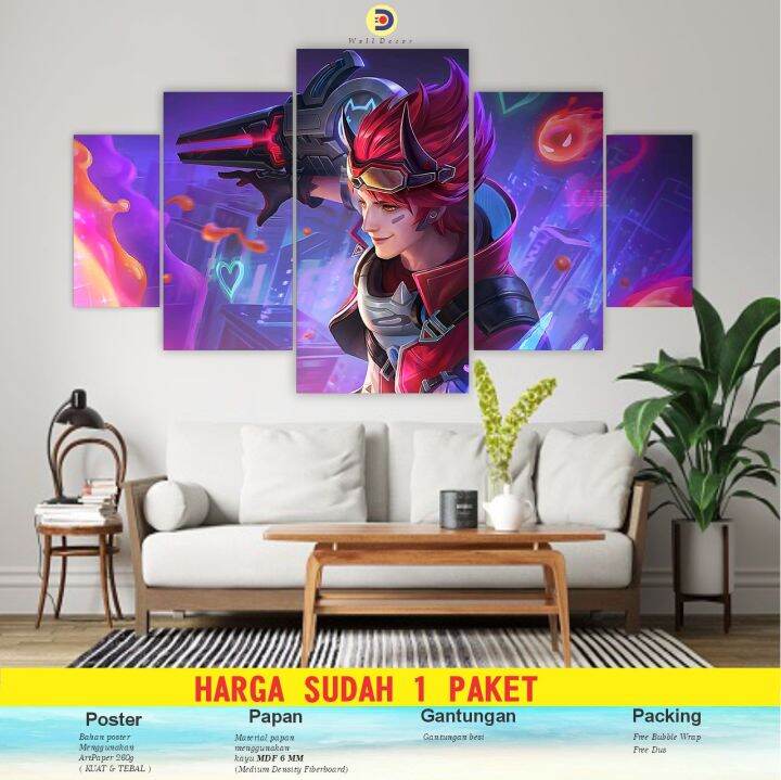 CIMON 1set Poster Kayu CLAUDE Hero MOBILE LEGEND ML Pajangan Hiasan