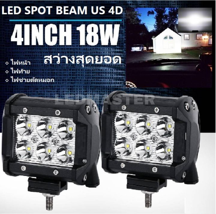 งานพรีเมี่ยม-รีวิว-5-ดาว-x2-ได้-2-โคม-ราคาสุดคุ้ม-led-spot-beam-ไฟสปอร์ตไลท์-ไฟหน้ารถ-ไฟท้าย-ไฟรถมอเตอร์ไซต์-บิ๊กไบค์-atv-สว่างมาก-18-watt-12v-24v-เเสงขาว-งานพรีเมี่ยม-จำนวน-2-โคม-มั่นใจคุณภาพ-บริการห