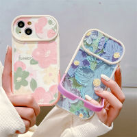 เคสโทรศัพท์ภาพดอกไม้แฟชั่นบานเลื่อนสีน้ำมันสำหรับ iPhone Apple 11 12 13 14 Pro Max Plus สุดหรูกันกระแทกฝาครอบเนื้อนิ่ม TPU