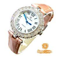 Royal Crown นาฬิกาข้อมือผู้หญิง สายหนัง รุ่น 6305-LE สี Pink