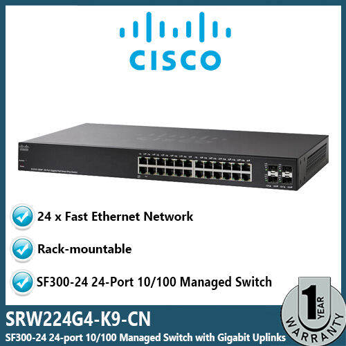 Switch Cisco SF300-24 24 Ports Managé Avec Uplinks Gigabit - Occasion