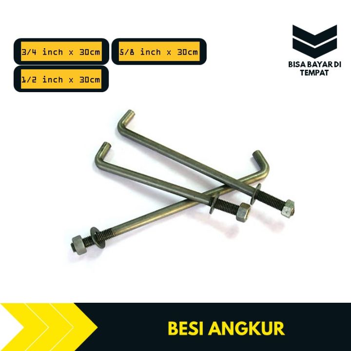 BAUT & MUR ANCHOR / ANGKUR L - BETON DIAMETER 1/2 - 5/8 - 3/4 INCH ...