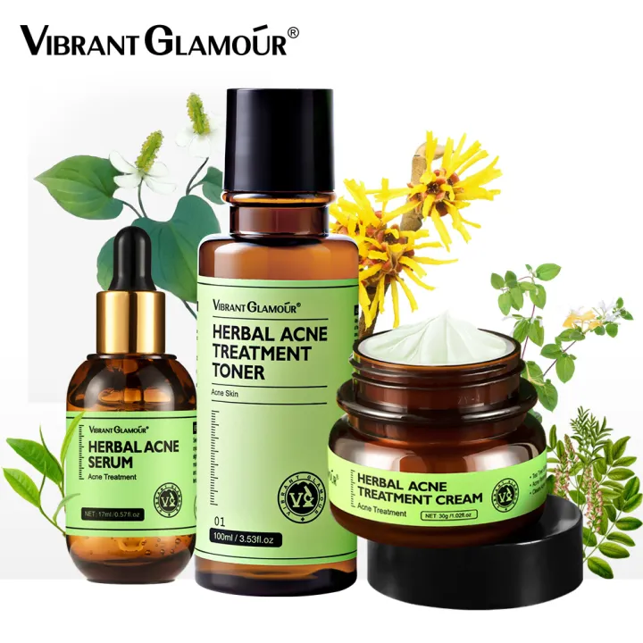 VIBRANT GLAMOUR Herbal Acne Treatment Series Facial Anti-acne Anti