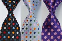 9cm Men 39;s Dot Tie 100 Silk Polka Dot Necktie Black White Purple Pink Jacquard Party Wedding Woven Fashion Design