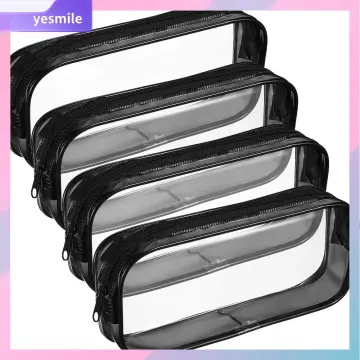 4 Pcs Clear Pencil Case Big Capacity Transparent Pen Pencil Bag