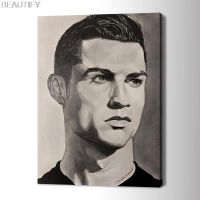 Cristiano Ronaldo ดินสอตกแต่งผืนผ้าใบวาดรูปภาพวาดสีน้ำมันภาพพิมพ์ผ้าใบศิลปะโปสเตอร์ห้องนั่งเล่นสำนักงานอุปกรณ์ตกแต่งห้องนอน1ชิ้นกรอบภายในหรือไร้กรอบ