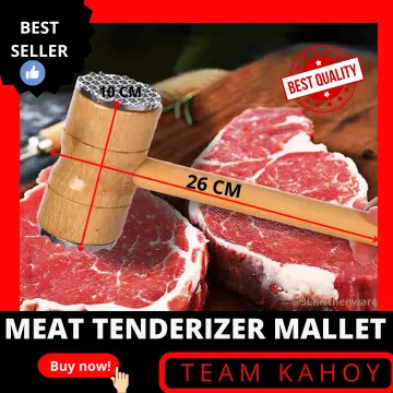 Meat Tenderizer Tool - Meat Mallet Hammer 304 Stainless Steel - Heavy Meat  Pounder Dual Sided with Handle for Tenderizing Flattening Beef, Chicken