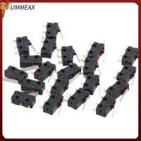 UMMEAX 20pcs KW12-3 สวิตช์จำกัดขนาดเล็ก 5A AC 250V ไมโครสวิตช์ แขนก้านโยก สีดำสีดำ สวิตช์จำกัด ขั้วต่อ PCB