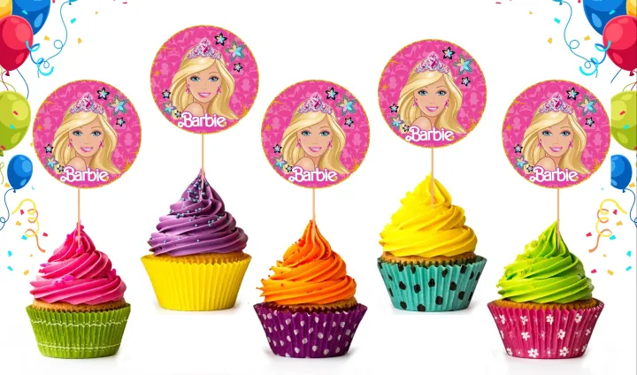 free printable barbie cupcake toppers