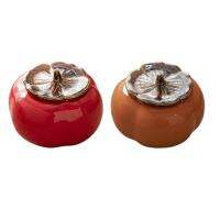 Creative Persimmon tea Pot with Lids Chinese Style Household Tea Can Ornament Spice Storage Tank for Storing tea