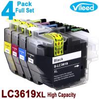 4 Pack LC3619 XL BK C M Y Full Set Print Ink Cartridge for Brother MFC J2330DW J2730DW J3530DW J3930DW MFC-J2330DW MFC-J2730DW MFC-J3930DW Inkjet Color Printer, (High Yield / Capacity for LC3617 ) LC3619XL Black Cyan Magenta Yello