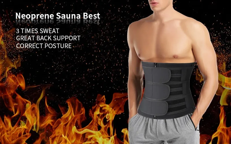 S-3XL Men Waist Trimmer Weight Loss Zipper Waist Stomach Belt Body