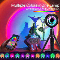 Sunset Light LED Atmosphere Rainbow Light USB Tripod Type Photography Art Dusk Sun Projection Light Gifts Room Decoration