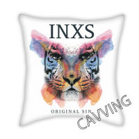 INXS Rock 3D พิมพ์โพลีเอสเตอร์ปลอกหมอนตกแต่งโยนปลอกหมอนสแควร์ซิปปลอกหมอนของขวัญแฟน