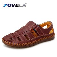 Summer Genuine Leather Men Sandals Leisure Beach Men Shoes High Quality Non-slip Breathable Sandals The Mens Sandals Big Size47