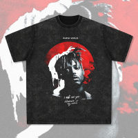 อินเทรนด์ Juice wrld แขนสั้นพิมพ์ลายตัวละครฮิปฮอปสไตล์ยุโรปและอเมริกา T เสื้อเชิ้ตฤดูร้อนเสื้อผู้ชายทรงหลวมหนัก