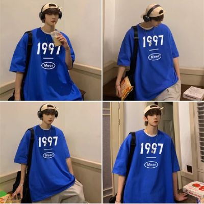 [ส่งของ]【M-8XL】เสื้อยืดแขนสั้นลําลอง พิมพ์ลายตัวอักษร ทรงหลวม โอเวอร์ไซซ์ สไตล์เกาหลี แฟชั่นฤดูร้อน สําหรับผู้ชาย