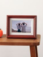 ✠ Solid wood table photo frame thickened three-dimensional American small picture mounted bedroom decoration mirror