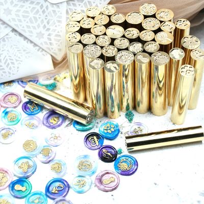 12mm Metal Sealing Wax Stamps Plants Animal Brass Vintage Decorative Envelope Wax Seal Stamp Wedding Cards Craft Gift