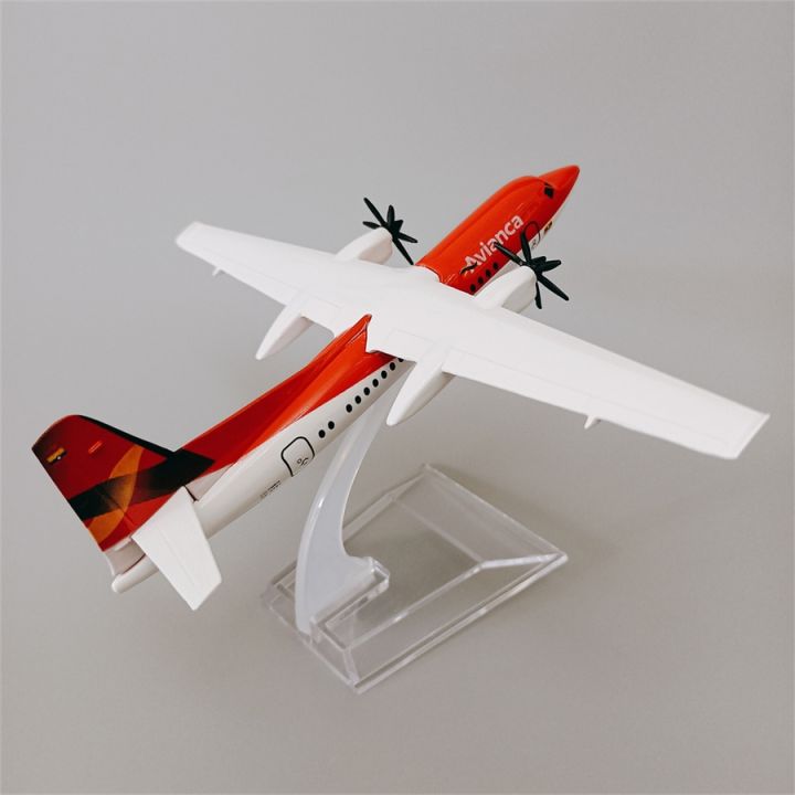 16cm-air-red-colombia-avianca-fokker-f-50-fok-f50-airlines-plane-model-alloy-metal-diecast-model-airplane-propeller-aircraft