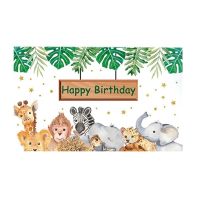 Jungle Animals Backdrop Happy Birthday Party Decor Kids Wild One Safari Birthday Decor Jungle Themed Party Supplies