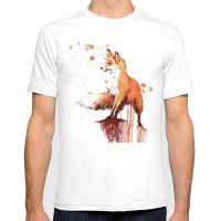 Vagarytees New Fashion T Shirt Men Fox Animal T-Shirt Fallen Leaves And Fox Graphic Tshirt Unisex Streetwear Classic Hipster Tee