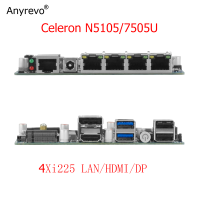 N5105/7505U ITX Industrial Motherboard NAS เหมาะสำหรับสี่คอร์สี่เธรด4LAN พลังงานต่ำ2.5Gbps Inter I225 M.2สล็อต6 SATA