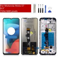 For Motorola Moto E7 LCD Display Touch Screen Digitizer Assembly Frame XT2052 Display For Moto E7 Replacement Repair Parts 6.5