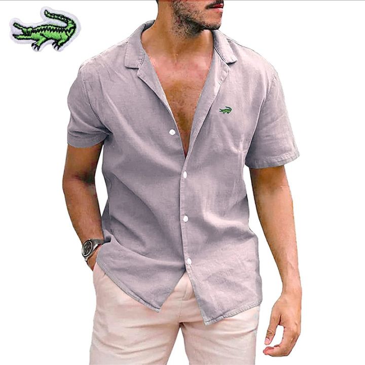 เสื้อเสื้อโปโลคุณภาพสูงชาย-sp-ฤดูร้อนแขนสั้นเสื้อโปโลฝ้ายลินินธุรกิจลำลองระบายอากาศ