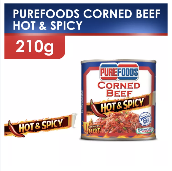 PUREFOODS CORNED BEEF HOT & SPICY 210G Lazada PH
