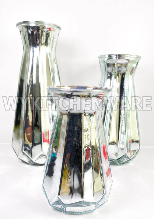 ELEGANT CERAMIC SILVER GLASS VASE Lazada PH