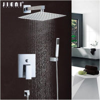 JIENI Good Quality Best Price Chrome Polish Bath Shower Mixer Faucet Set Single Handle Bathroom Rainfall Rain Shower Set Faucet