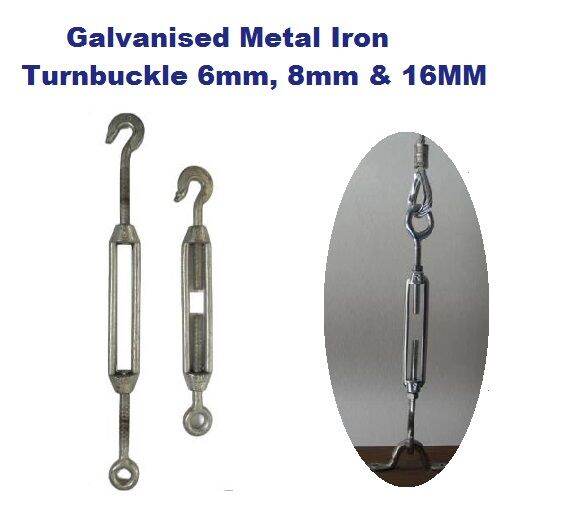 [READY STOCKS] GALVANIZED HOOK & EYE TURNBUCKLE 6MM, 8MM, 16MM WIRE