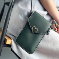 Fashion Can Touch Screen Cellphone Bags Women Sling Bag Heart-shaped Buckle Decorative Shoulder Bag Crossbody Bag