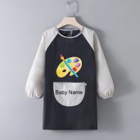 Custom Name 0-12Y Kids Boys Girls Waterproof Painting Children Apron Art Craft Long Sleeve Aprons Cartoon Baby Feeding Smock Bib Aprons