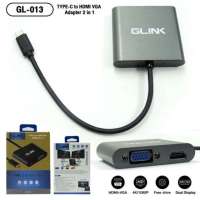 Glink GL-013 สายแปลงสัญญาณ USB TYPE-C Male Converter Adapter TO VGA+HDMI