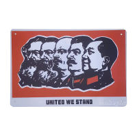 ป้ายสังกะสีวินเทจ United We Stand, ขนาด 20x30 ซม