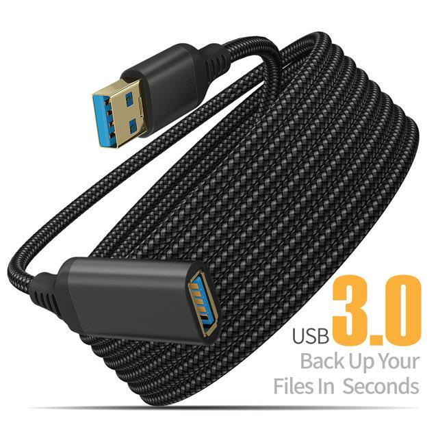 nylon-braided-usb-3-0-male-to-female-high-speed-transmission-data-cable-computer-camera-printer-extension-cable-0-5-1-2-3-5m