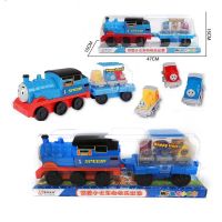 Minis Thomas รถไฟรถพ่วงของเล่นรถไฟเลื่อนเฉื่อยของเล่นรถพ่วงสนุกสำหรับเด็กของขวัญวันเกิดเด็กอายุ2ถึง4ปี