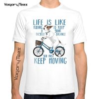 Vagarytees 2022 Humor Jack Russell Terrier T-Shirt Short Sleeves T Shirt Round Neck Casual Riding A Bicycle Tee Dog Lover Tshirt