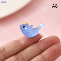 ?【Lowest price】SUTAI ตุ๊กตาเรซินรูปปลาโลมาเรืองแสงขนาดเล็กน่ารัก2ชิ้นงานฝีมือกลางแจ้งสวนเรืองแสงสีเข้มอุปกรณ์ทำสวนสัตว์ขนาดเล็ก