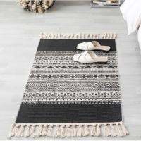 ☎﹍ Simple Fashion Cotton and Linen Mats National Style Carpet Door Mats Door Bedroom Non-slip Mat Home Bohemian Style Bedside Mat For Low Pile Carpets Hard Surfaces Meknes